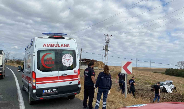 Hurdaya dönen araçtan sağ salim çıktı