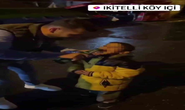 İstanbulda skandal görüntü: Küçük çocuğa alkol içirip video çektiler