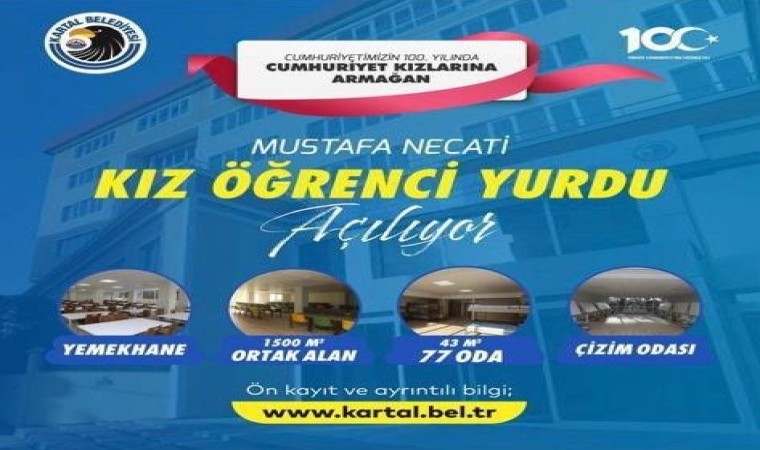 Kartal Belediyesi Mustafa Necati Yükseköğrenim Kız Öğrenci Yurdunun ön kayıtları başladı