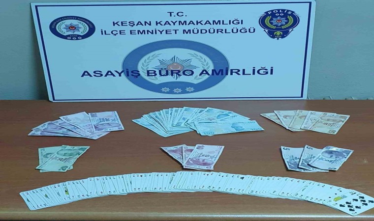 Keşanda kumar oynayan 3 kişiye 12 bin 165 TL ceza kesildi