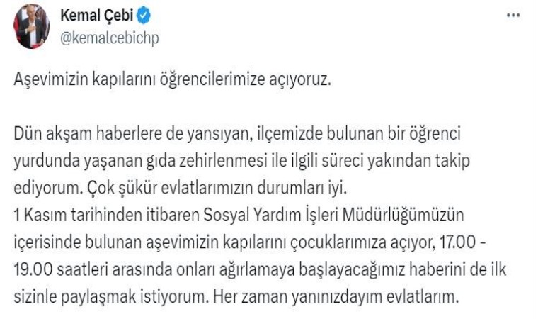 Küçükçekmece Belediye Başkanı Çebi: Aşevimizin kapılarını öğrencilerimize açıyoruz