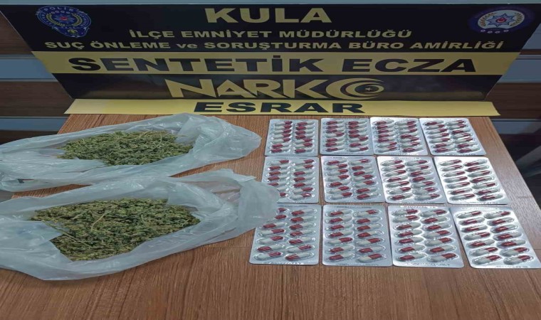 Kulada 59 gram esrar ile 168 adet sentetik hap ele geçirildi