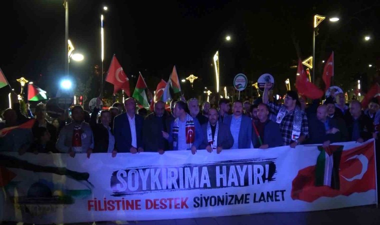 Kütahyada Filistine destek siyonizme lanet mitingi