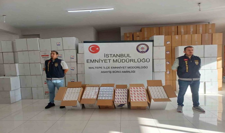 Maltepede 26 bin 100 adet bandrolsüz boş makaron ele geçirildi