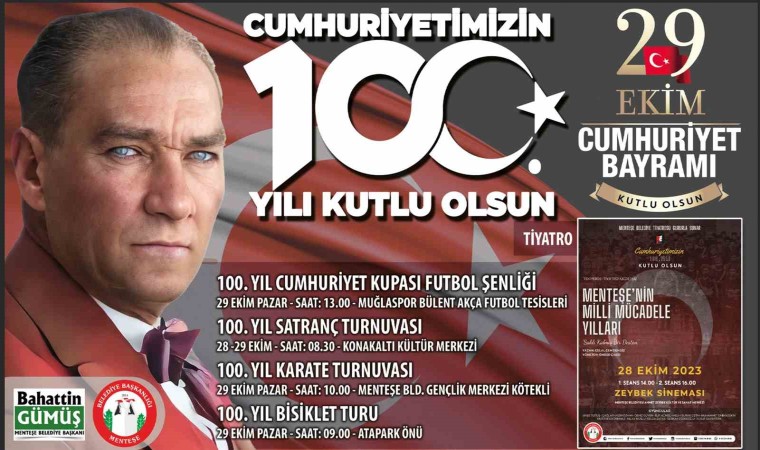 Menteşe Belediyesinden Cumhuriyetin 100. yılına özel etkinlikler