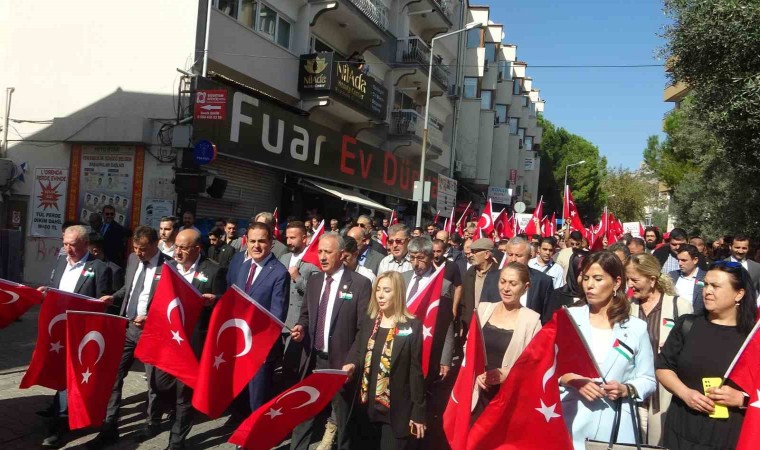 Muğlada Büyük Filistin Yürüyüşü düzenlendi