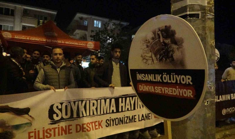 Muğlada İsrailin Gazzeye saldırıları protesto edildi