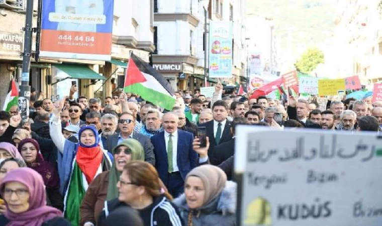 Ordu’da, İsrail’e tepki yürüyüşü