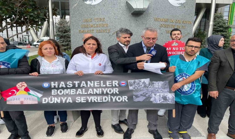 Sağlık çalışanları Gazzedeki vahşeti protesto etti