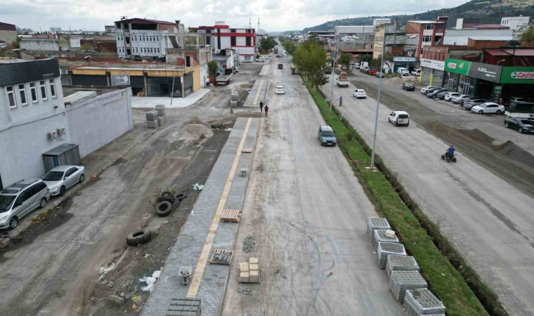 Samsun sanayi bölgelerinde kaldırım çalışması