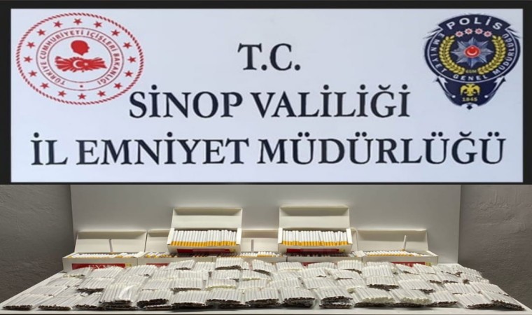 Sinopta 3 bin 620 adet içi doldurulmuş makaron ele geçirildi