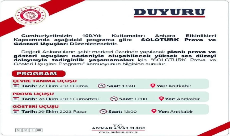 SoloTürk’ten Ankara semalarında 29 Ekim provası