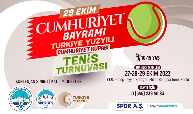 Spor A.Şden 29 Ekime öze Cumhuriyet Tenis Turnuvası