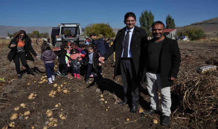 Ticaret Borsası Başkanı Oral, öğrenciler ile birlikte patates hasadına katıldı