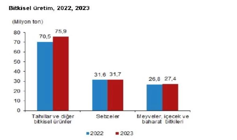 TÜİK: 2023’te bitkisel üretim artacak