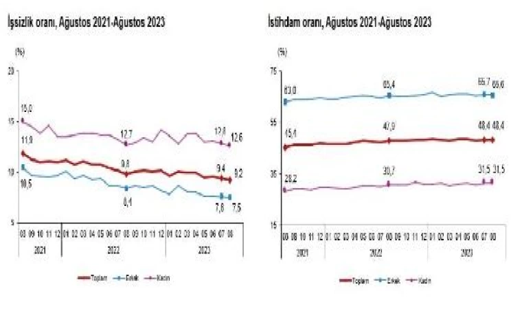 TÜİK: İşsizlik oranı ağustosta azaldı