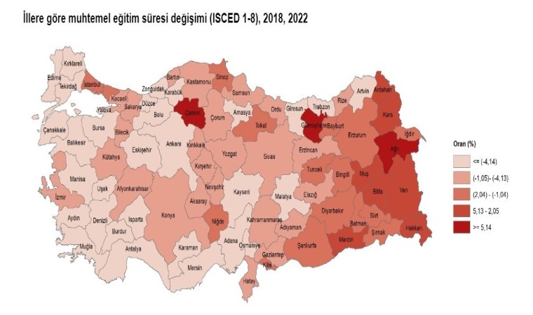 TÜİKe göre Karabük 2022 yılında muhtemel eğitim süresinin en yüksek olduğu ikinci il arasında