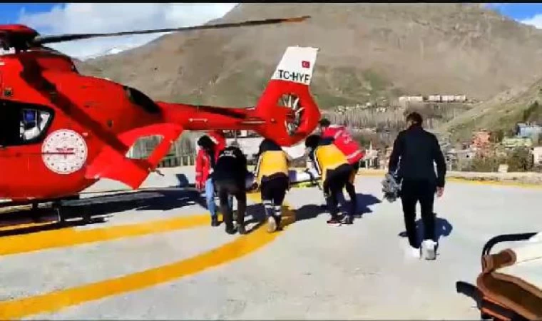 Ambulans helikopter, 76 yaşındaki hasta için havalandı