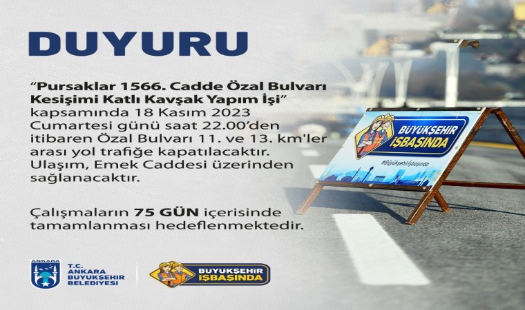 Ankara Büyükşehir Belediyesinden katlı kavşak inşaatı