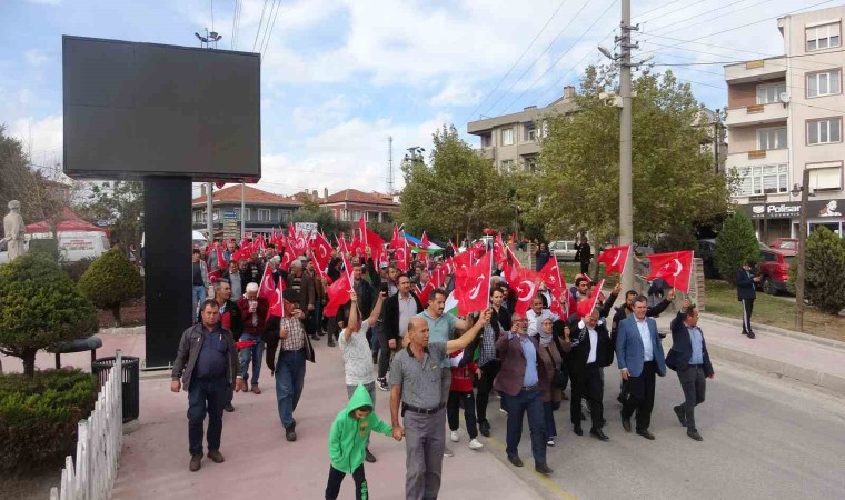 Ayvacıkta Filistine destek yürüyüşü düzenlendi