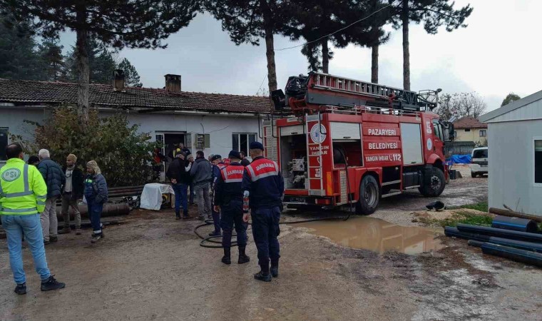 Bilecikte şantiye yatakhanesindeki yangın korkuttu