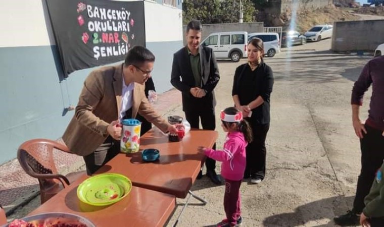 Çermikte okul bahçesinde nar şenliği