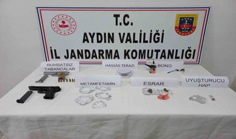 Didimde uyuşturucu madde ve ruhsatsız tabanca geçirildi