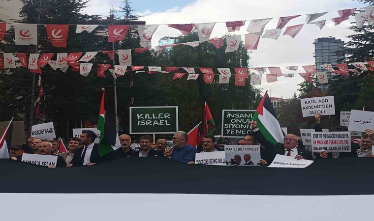 Dışişleri Bakanlığı önünde ABDli Bakan Blinkene Filistin protestosu