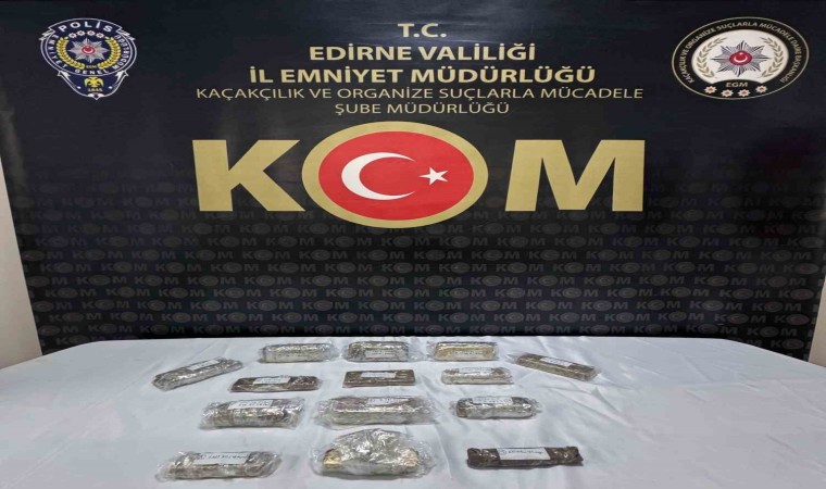 Edirnede 25 kilo gümrük kaçağı altın ele geçirildi