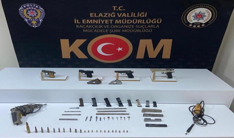 Elazığda silah ticareti operasyonu: 4 ruhsatsız silah ele geçirildi