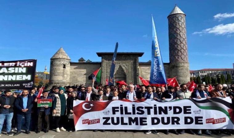 Erzurum’da İsrail protestosu