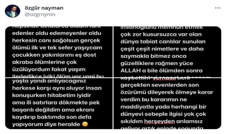 Eşini ve çocuklarını öldürmeden önce sosyal medya hesabından intihar notu paylaşmış