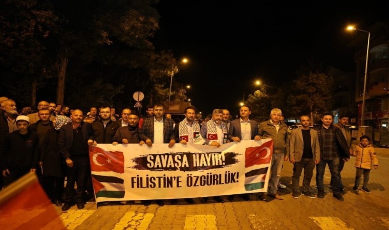 Gedizde Filistine destek yürüyüşü