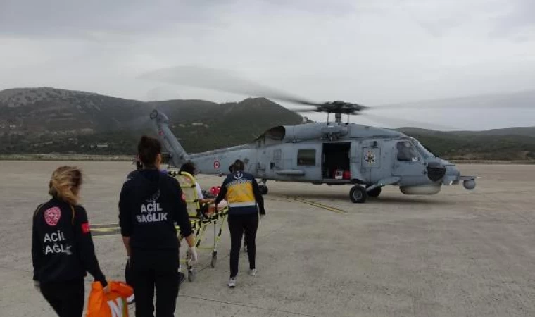 Gökçeada’da kalp krizi geçiren kişi, askeri helikopterle Çanakkale’ye getirildi