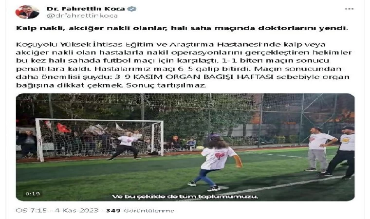 Hastalar ve cerrahlar halı sahada futbol oynadı