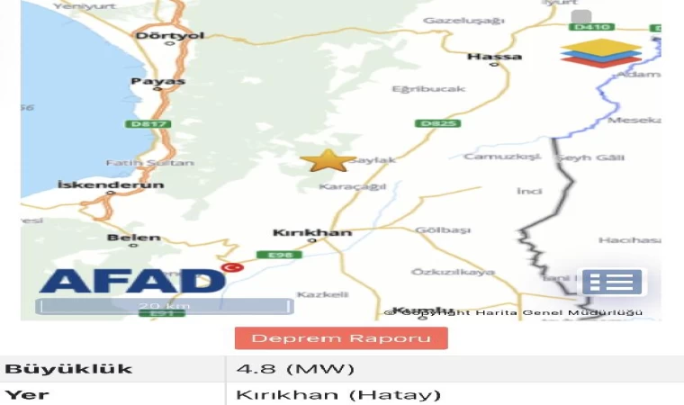 Hatay’da 4.8 büyüklüğünde deprem (2)