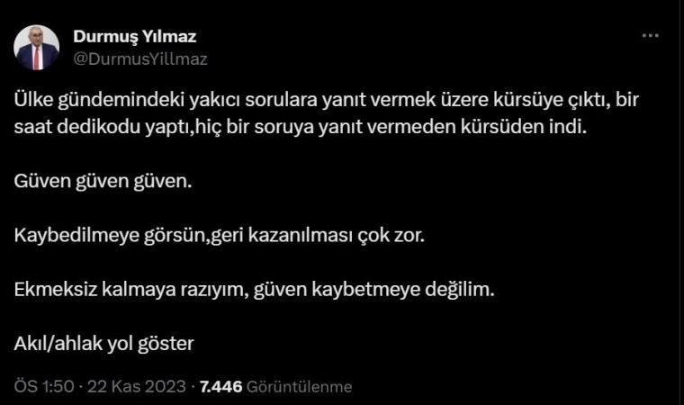 İYİ Partiden istifa eden Yılmazdan Meral Akşenere: Bir saat dedikodu yaptı, hiçbir soruya yanıt vermeden kürsüden indi