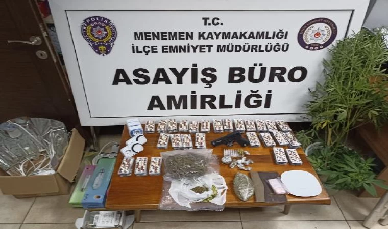 İzmir’de uyuşturucu imalathanesine dönüştürülen eve baskın