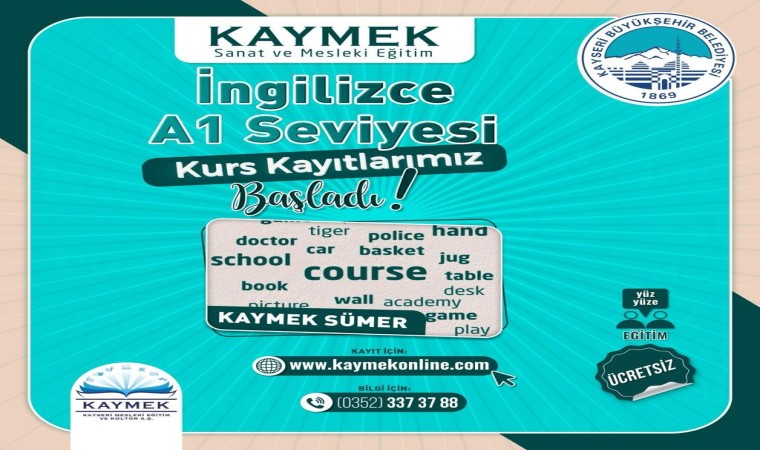 KAYMEK, İngilizce A1 seviyesi 2. Grup kurs kayıtlarını başlattı