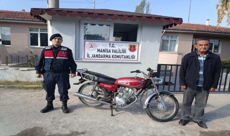 Manisada çalınan motosikleti jandarma buldu