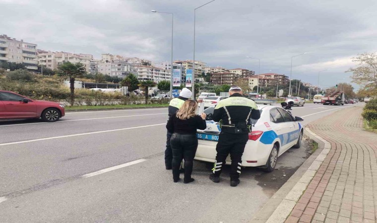 Mudanyada hız yapan sürücülere ceza yazıldı