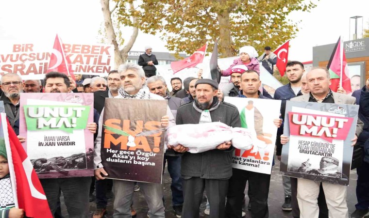 Niğdede Filistine destek yürüyüşü yapıldı