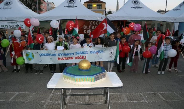 Samsun’da çocuklar, İsrail’in Gazze’ye saldırılarını protesto etti