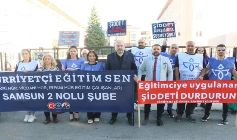 Samsun’da öğretmene şiddet iddiası; sendika üyelerinden protesto