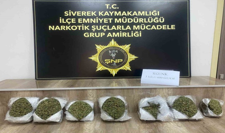 Şanlıurfada 3 kilo 600 gram uyuşturucu ele geçirildi