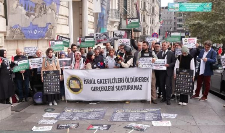 Taksim’de gazetecilerden Filistin’deki meslektaşlarına destek açıklaması