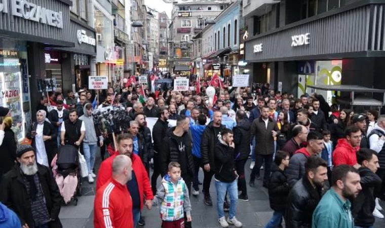 Trabzon’da taraftarlardan Filistin’e destek yürüyüşü