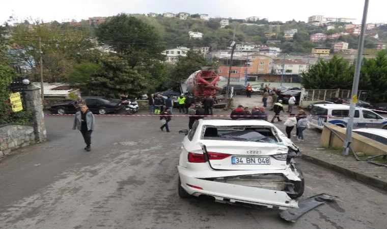 Üsküdar’da freni patlayan beton mikseri 7 araca çarparak durabildi