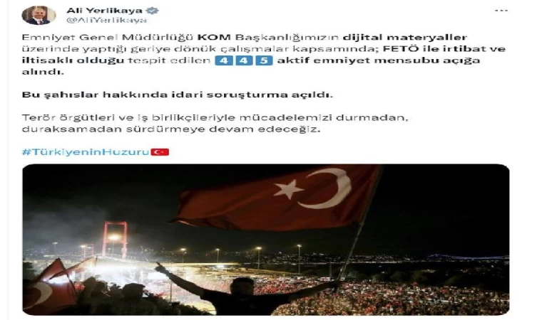 445 emniyet mensubu açığa alındı