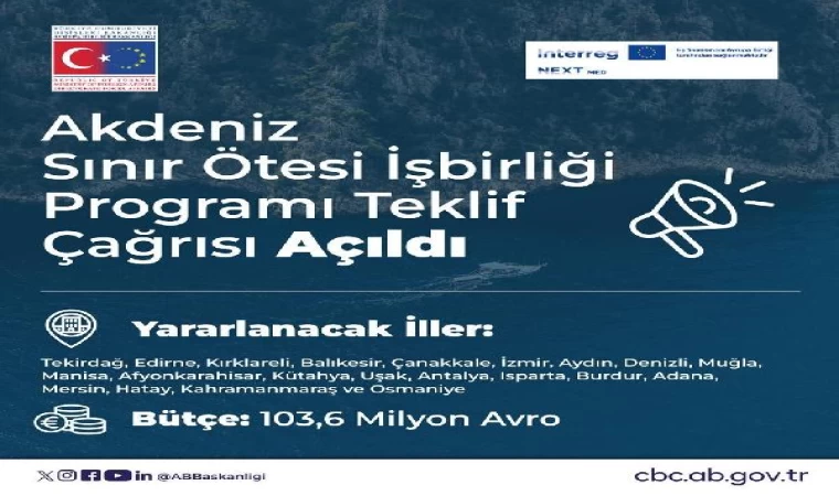 AB Akdeniz Havzası Programı ile 21 ilde proje geliştirilebilecek